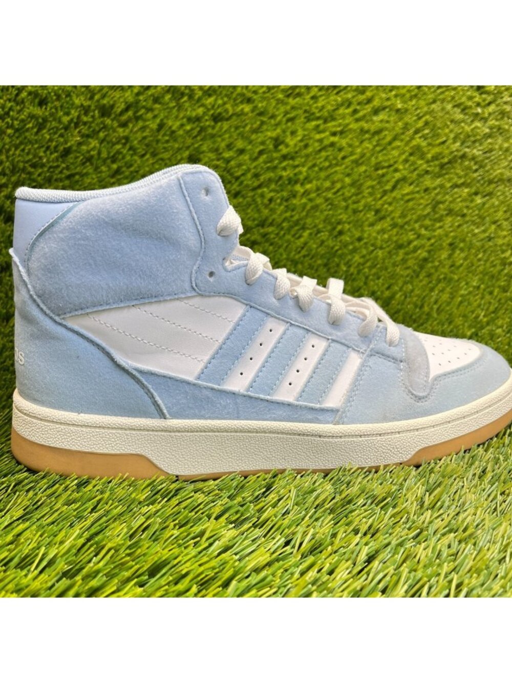 Adidas Break Start Mid Mens Size 8.5 Blue White Athletic Leather Shoes‎ Sneakers